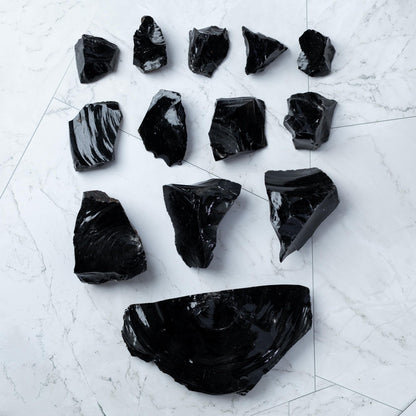 Raw Black Obsidian Stone, Natural Volcanic Glass Specimen, Rough Crystal, Collector Stone, Craft Supply, Choose Your Size