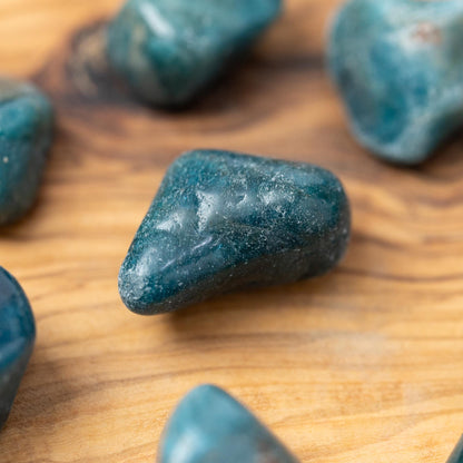 Blue Apatite Tumble Stone, Natural Polished Crystal, Small Pocket Stone, Craft Supply, Crystal Gift