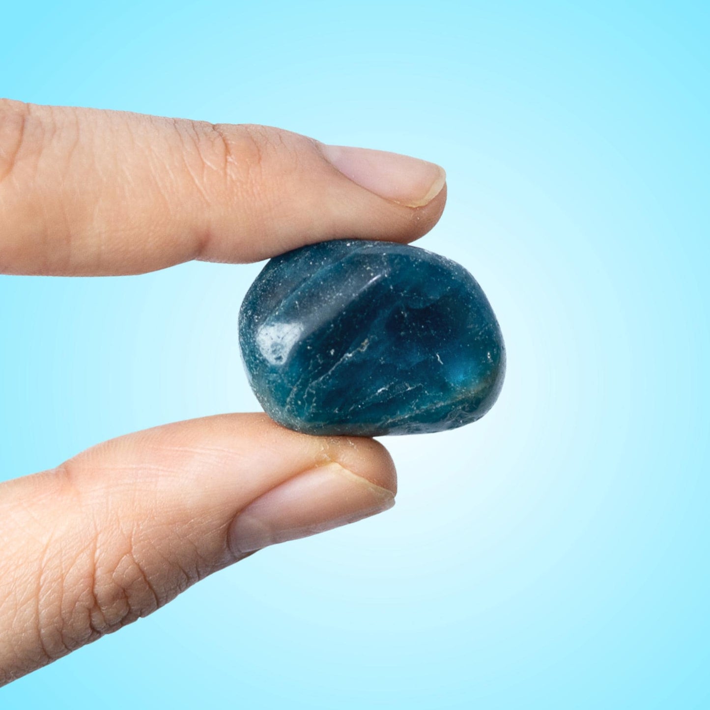 Blue Apatite Tumble Stone, Natural Polished Crystal, Small Pocket Stone, Craft Supply, Crystal Gift