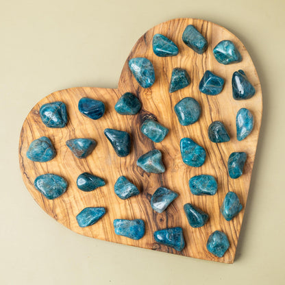 Blue Apatite Tumble Stone, Natural Polished Crystal, Small Pocket Stone, Craft Supply, Crystal Gift