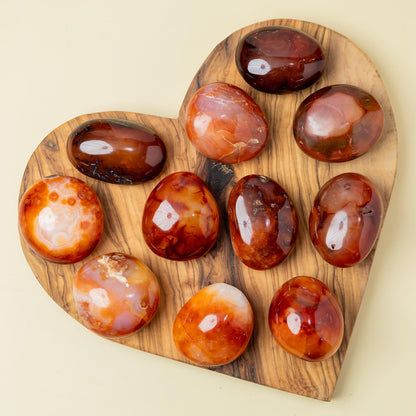 Carnelian Palm Stone, Natural Polished Crystal, Smooth Pocket Stone, Worry Stone, Craft Supply, Crystal Gift, Choose Your Size
