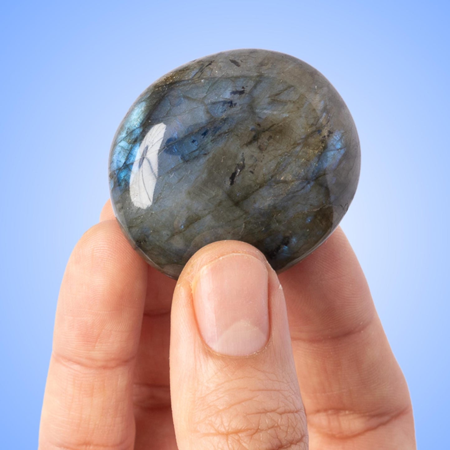 Labradorite Pebble Shaped Palm Stone, Natural Polished Labradorite Crystal, Craft Supply, Worry Stone, Crystal Gift, Choose Your Size