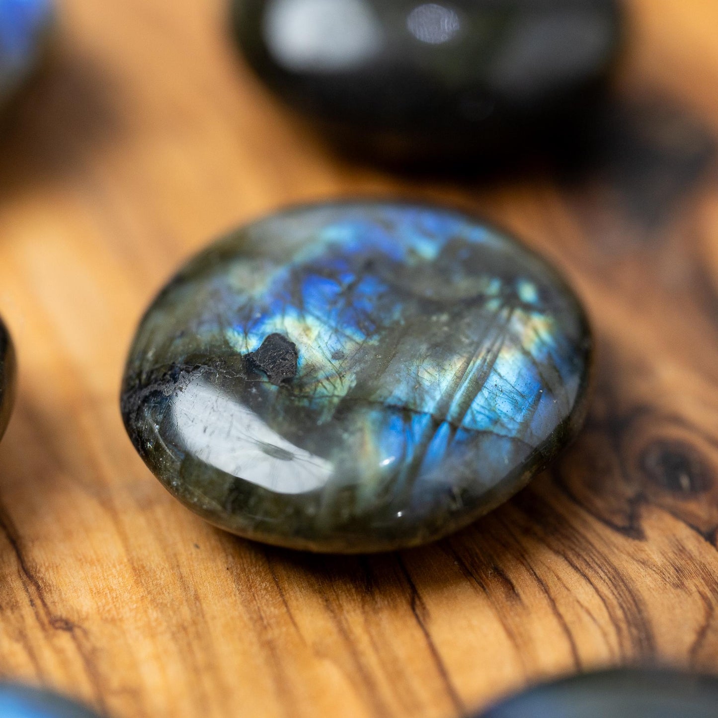 Labradorite Pebble Shaped Palm Stone, Natural Polished Labradorite Crystal, Craft Supply, Worry Stone, Crystal Gift, Choose Your Size