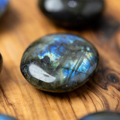 Labradorite Pebble Shaped Palm Stone, Natural Polished Labradorite Crystal, Craft Supply, Worry Stone, Crystal Gift, Choose Your Size