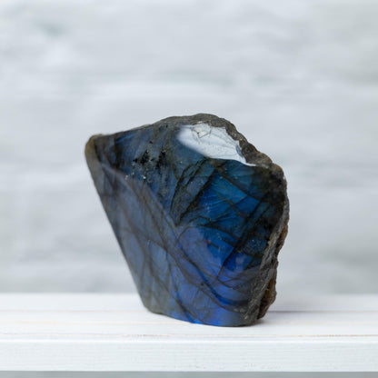 Labradorite Crystal Freeform Slab, Polished Front with Natural Raw Back, High Flash Labradorite, Natural Crystal Specimen, Crystal Gift