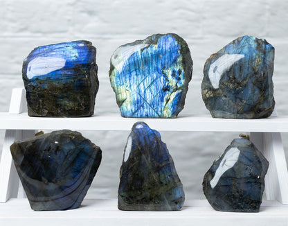 Labradorite Crystal Freeform Slab, Polished Front with Natural Raw Back, High Flash Labradorite, Natural Crystal Specimen, Crystal Gift