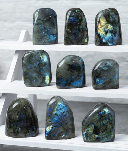 Labradorite Freeform, Polished High Flash Crystal, Natural Stone Specimen, Collector Crystal Gift, Choose Size