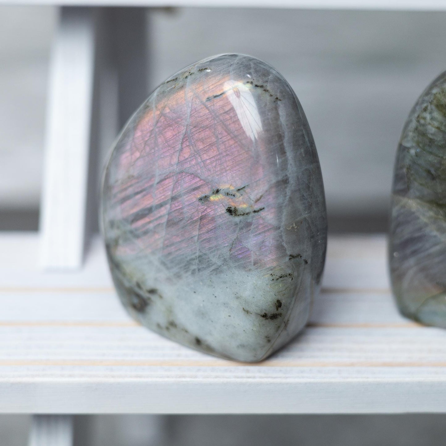 Labradorite Freeform, Polished Purple Flash Crystal, Natural Stone Specimen, Craft Supply, Collector Gift, Choose Size