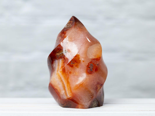 Carnelian Flame, Natural Hand Carved Crystal, Decorative Stone for Home Decor, Crafting, Display, Crystal Gift