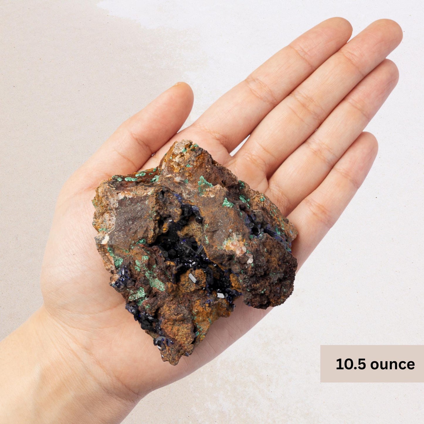 Azurite with Malachite on Matrix, Bladed Crystal Cluster, Natural Mineral Specimen, Healing Crystals for Meditation, Crystal Decor & Gift
