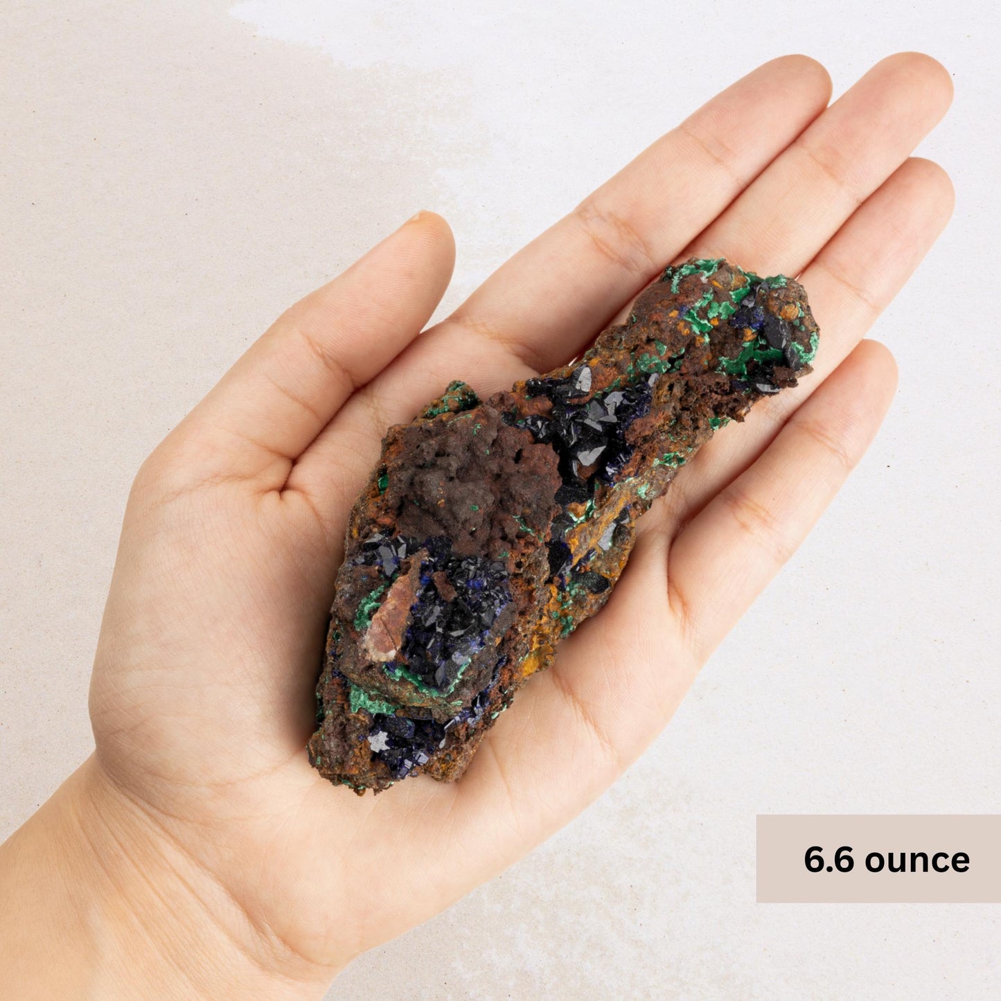 Azurite with Malachite on Matrix, Bladed Crystal Cluster, Natural Mineral Specimen, Healing Crystals for Meditation, Crystal Decor & Gift