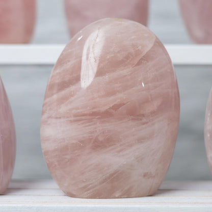 Rose Quartz Freeform, Polished Standing Rose Quartz Crystal, Natural Stone Specimen, Crystal Decor & Gift, Choose Size