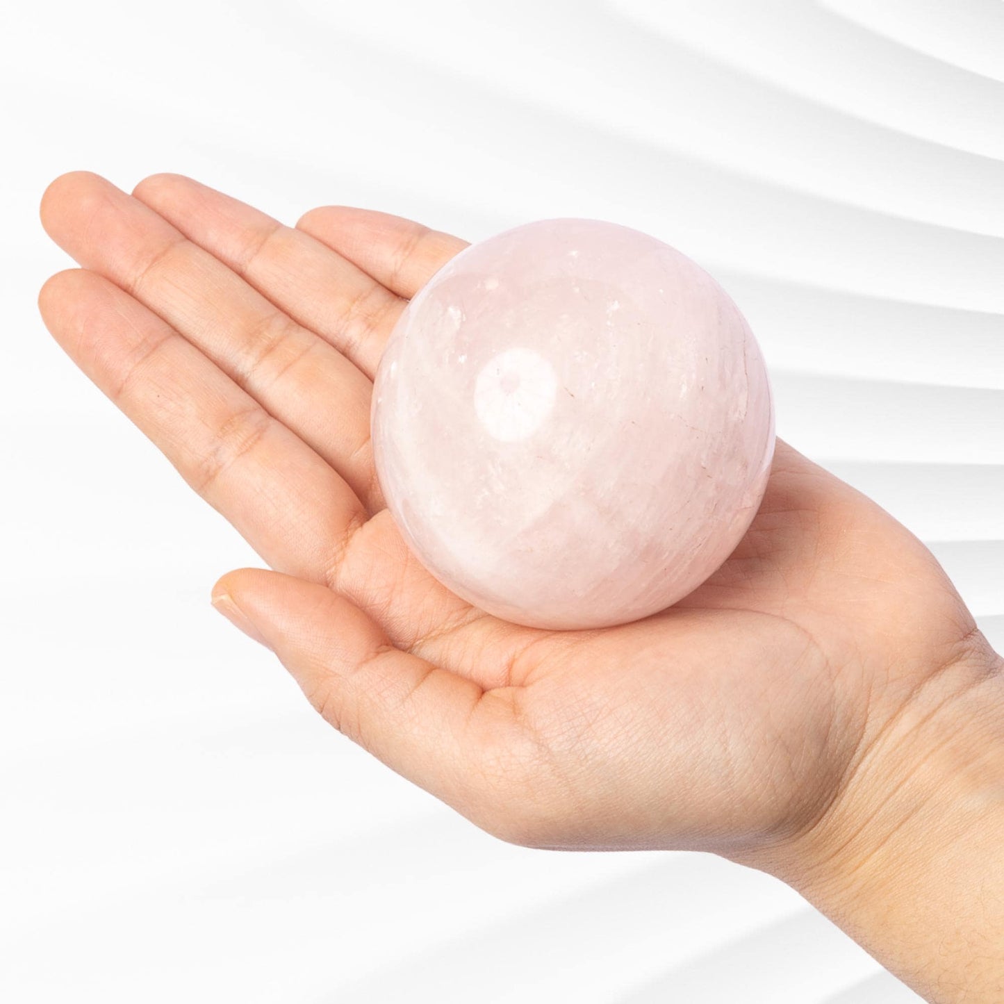 Rose Quartz Sphere with Stand, Polished Pink Crystal Ball, Natural Stone Specimen, Sphere Decor, Crystal Gift, Choose Size
