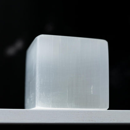 Selenite Crystal Cube, White Crystal Block, Natural Stone Cube, Craft Supply, Crystal Gift, Crystal Decor, 2.5 Inch
