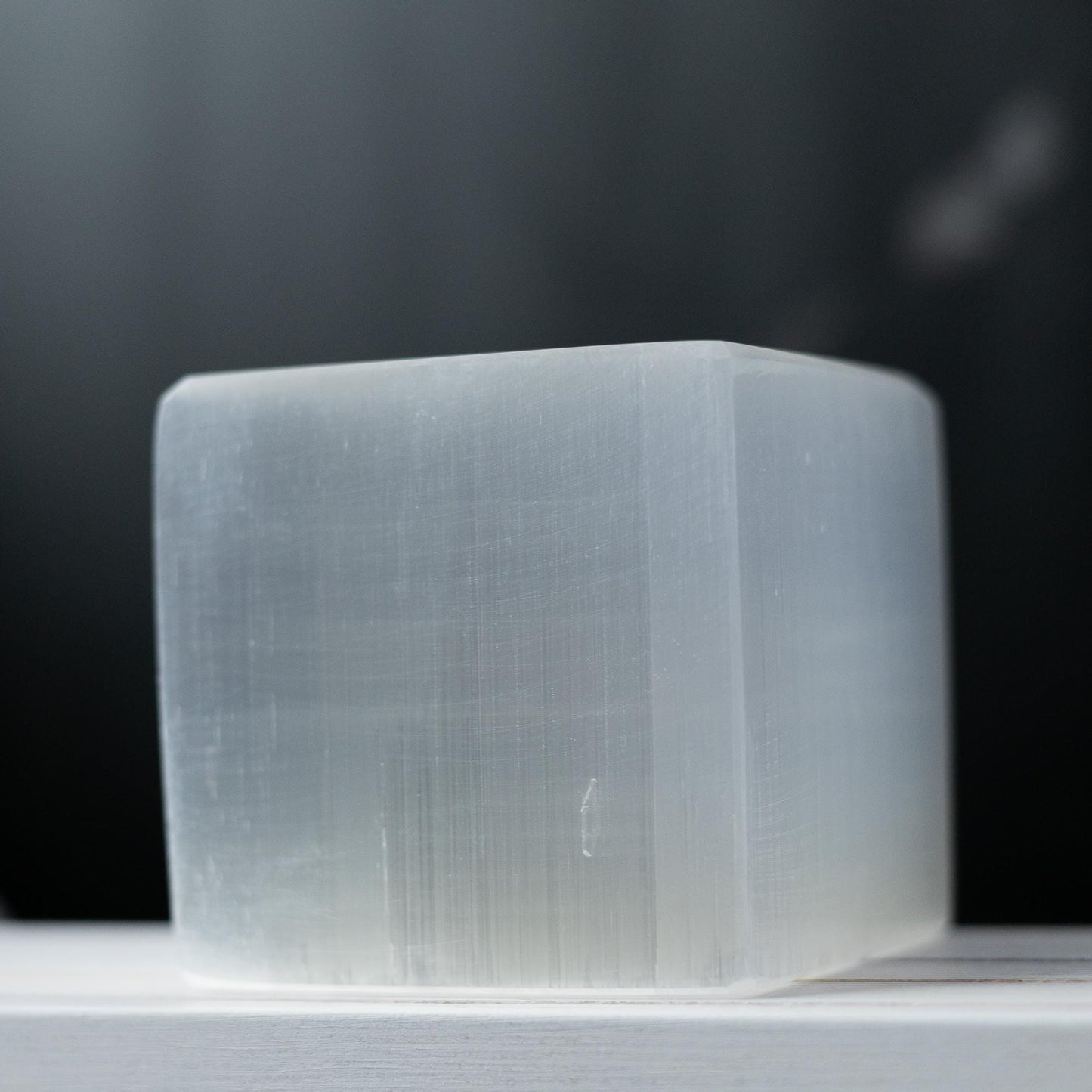 Selenite Crystal Cube, White Crystal Block, Natural Stone Cube, Craft Supply, Crystal Gift, Crystal Decor, 2.5 Inch