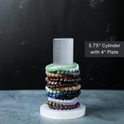 Selenite Cylinder, Natural Selenite Crystal, Bracelet Holder, Crystal Decor, Crystal Gift, Choose Size