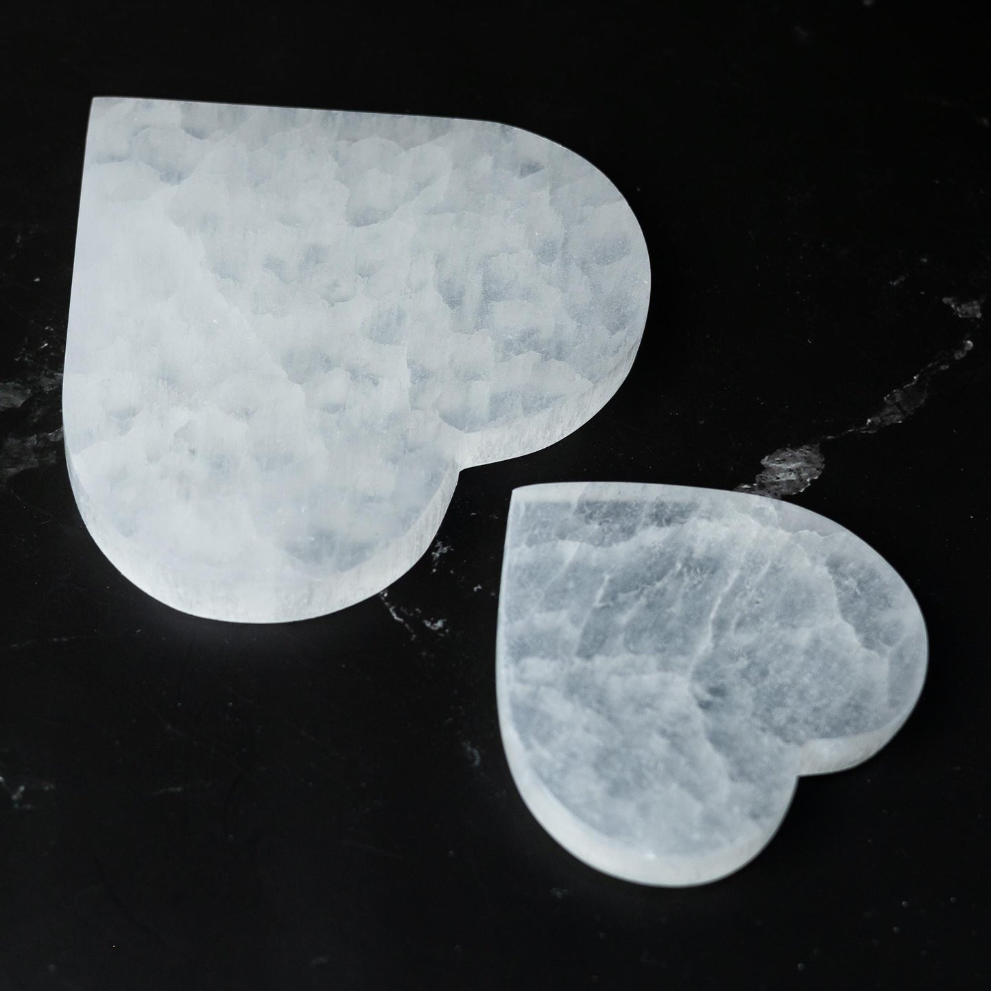 Selenite Heart Plate, Flat Crystal Plate, Crystal Stone Holder, Natural Selenite Gift, Crystal Decor, Choose Size