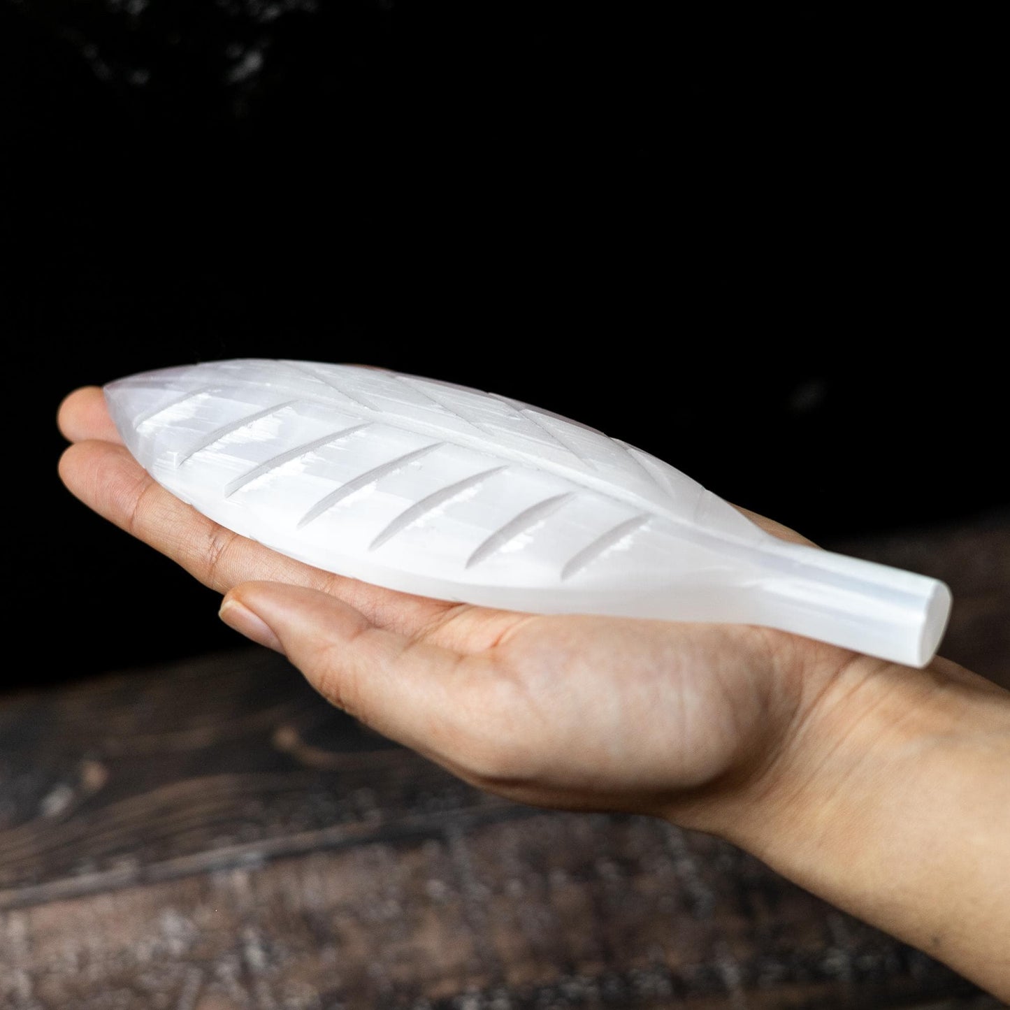Selenite Crystal Leaf, Selenite Wand, Natural Crystal Decor, Craft Supply, Crystal Gift, 7.75 Inch