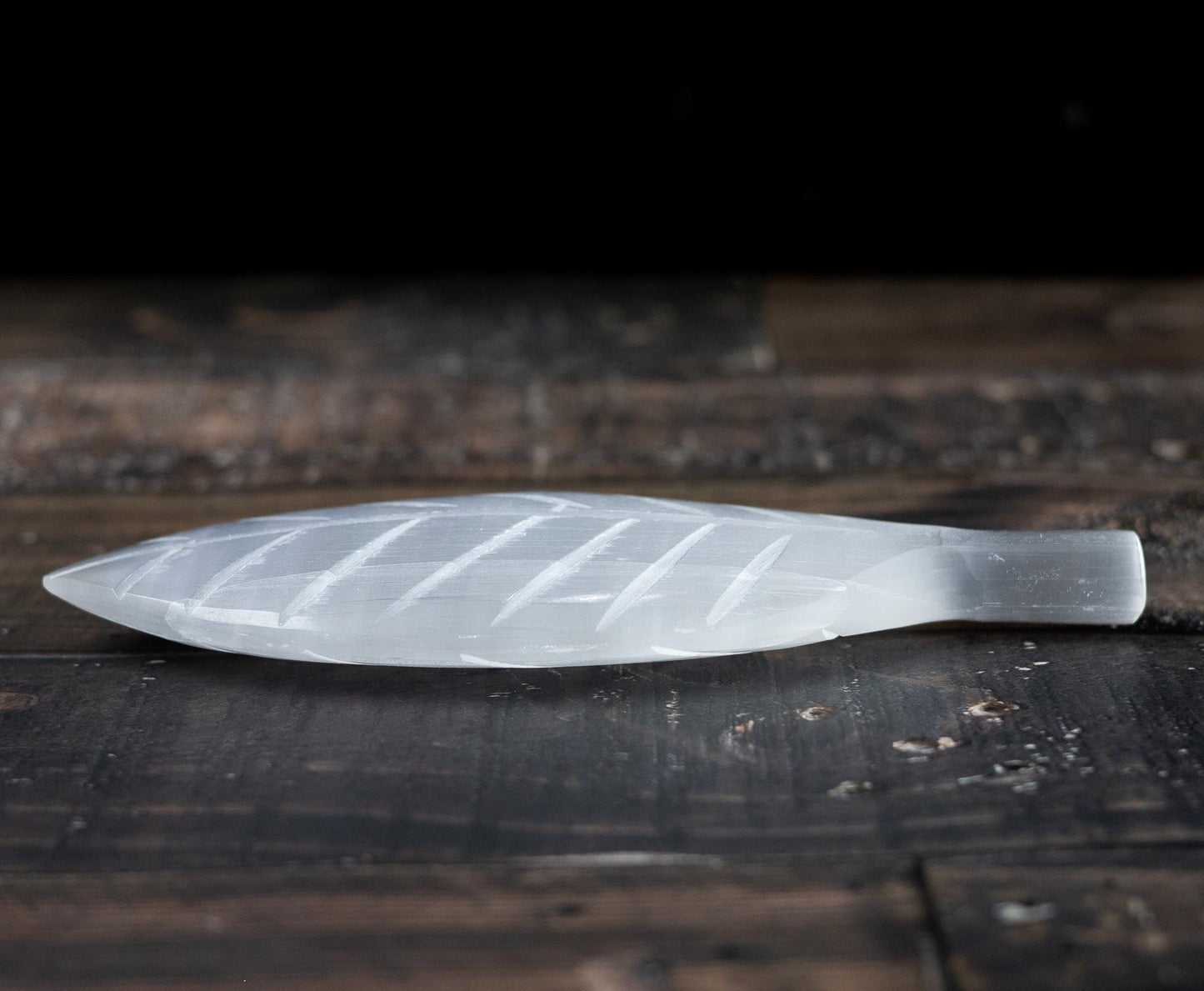 Selenite Crystal Leaf, Selenite Wand, Natural Crystal Decor, Craft Supply, Crystal Gift, 7.75 Inch