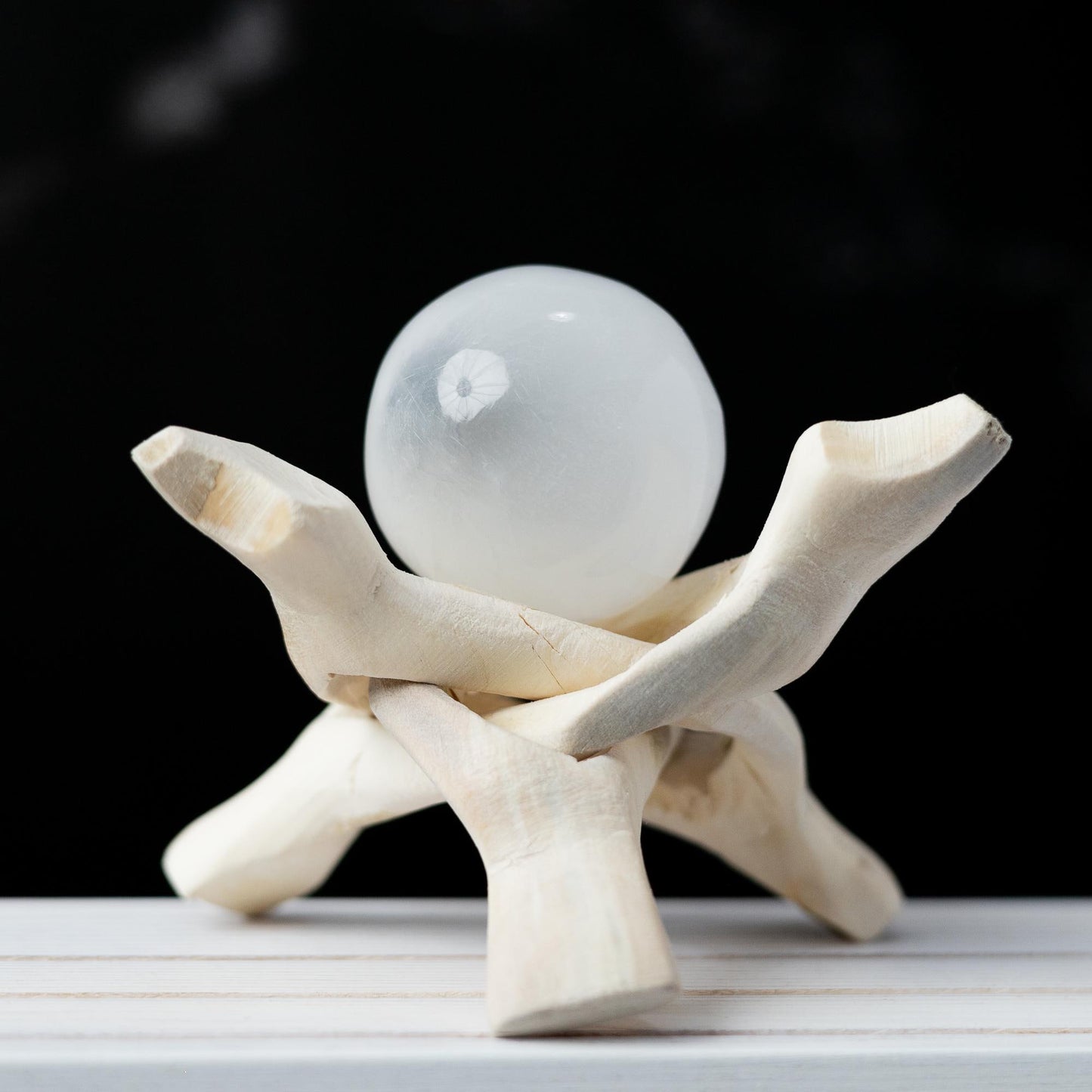 Selenite Sphere with Stand, Selenite Crystal Ball, Natural Crystal Decor, Crystal Gift, Choose Size