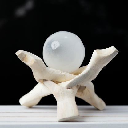 Selenite Sphere with Stand, Selenite Crystal Ball, Natural Crystal Decor, Crystal Gift, Choose Size