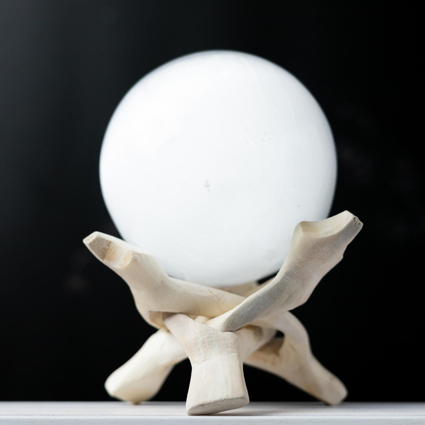 Selenite Sphere with Stand, Selenite Crystal Ball, Natural Crystal Decor, Crystal Gift, Choose Size