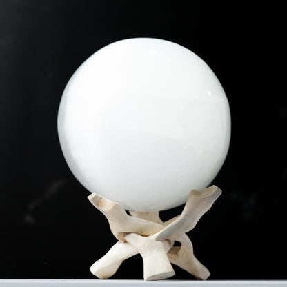 Selenite Sphere with Stand, Selenite Crystal Ball, Natural Crystal Decor, Crystal Gift, Choose Size