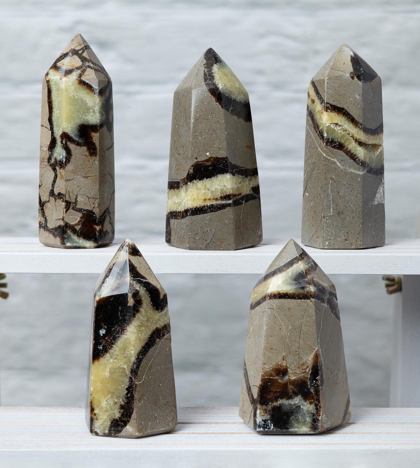 Large Septarian Point Tower, Polished Septarian Crystal Point, Natural Stone Specimen, Crystal Decor & Gift, Choose Size