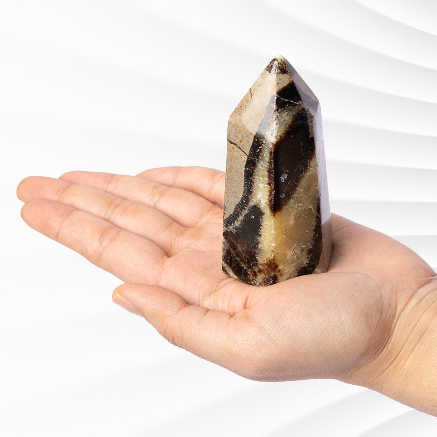 Large Septarian Point Tower, Polished Septarian Crystal Point, Natural Stone Specimen, Crystal Decor & Gift, Choose Size