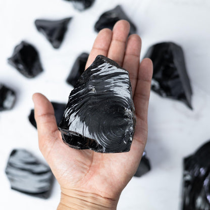 Raw Black Obsidian Stone, Natural Volcanic Glass Specimen, Rough Crystal, Collector Stone, Craft Supply, Choose Your Size