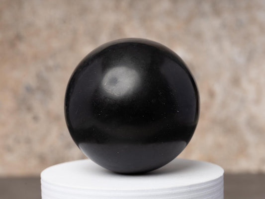 Black Onyx Sphere with Stand, Natural Polished Crystal Ball, Decorative Stone, Craft Supply, Display Piece, Sphere Decor, Crystal Gift
