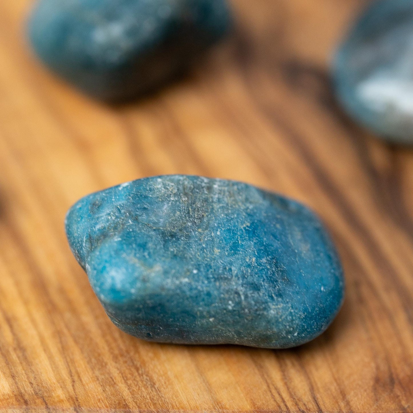 Blue Apatite Tumble Stone, Natural Polished Crystal, Small Pocket Stone, Craft Supply, Crystal Gift
