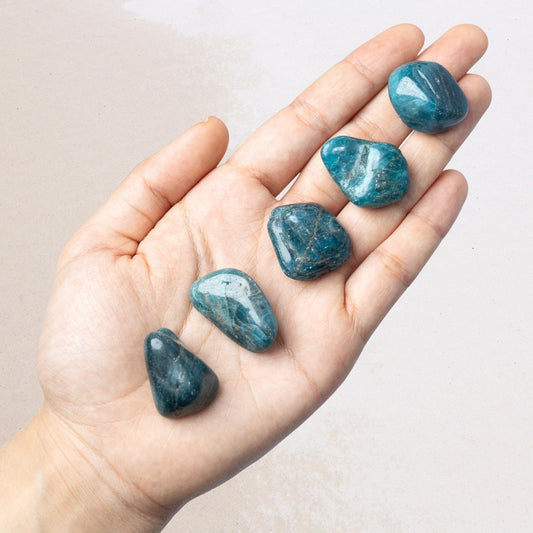Blue Apatite Tumble Stone, Natural Polished Crystal, Small Pocket Stone, Craft Supply, Crystal Gift