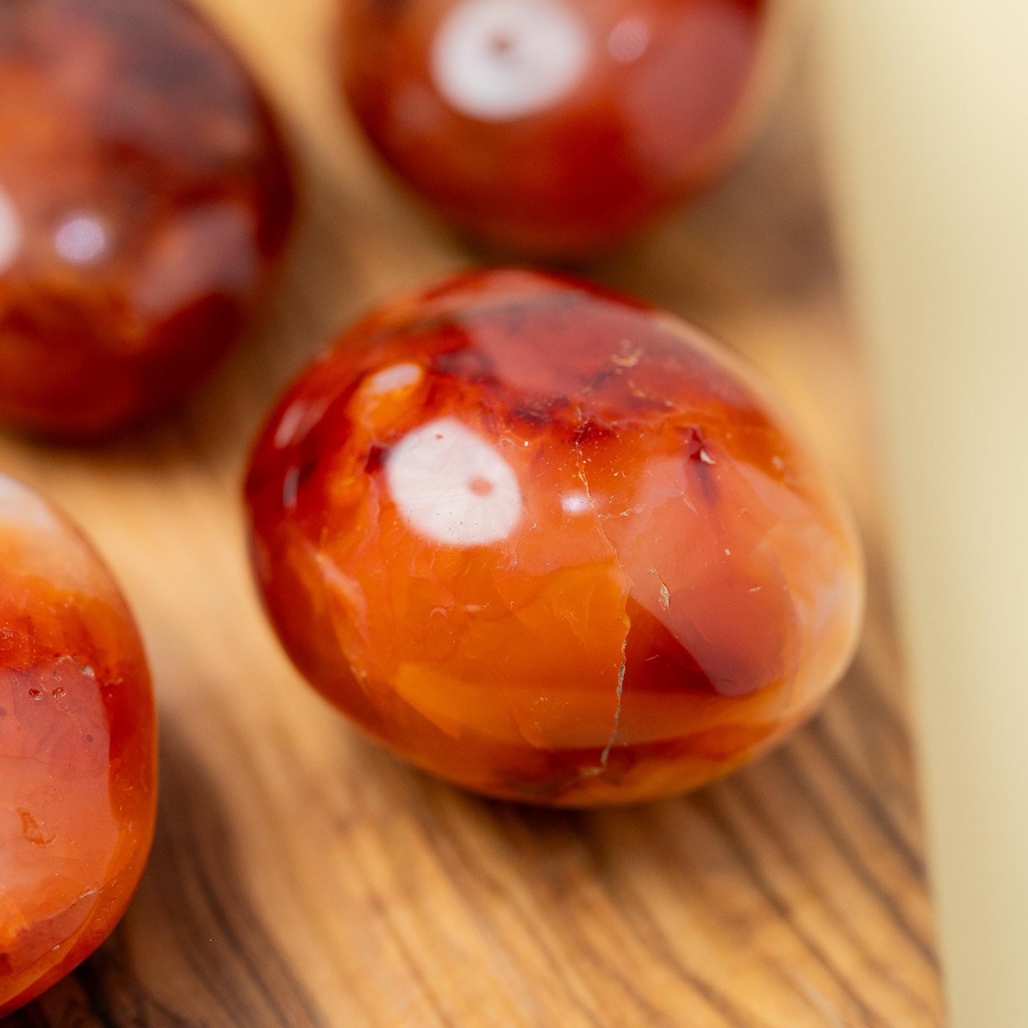 Carnelian Palm Stone, Natural Polished Crystal, Smooth Pocket Stone, Worry Stone, Craft Supply, Crystal Gift, Choose Your Size