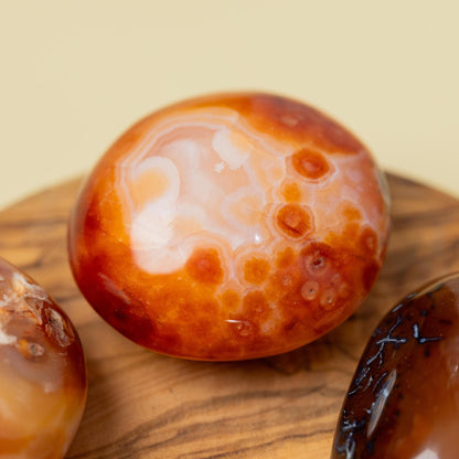 Carnelian Palm Stone, Natural Polished Crystal, Smooth Pocket Stone, Worry Stone, Craft Supply, Crystal Gift, Choose Your Size