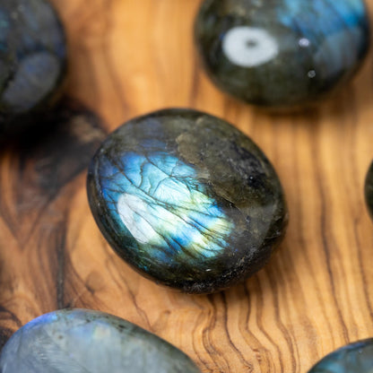 Labradorite Pebble Shaped Palm Stone, Natural Polished Labradorite Crystal, Craft Supply, Worry Stone, Crystal Gift, Choose Your Size