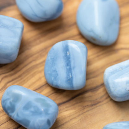 Blue Opal Crystal Tumble Stones, Natural Polished Crystal, Pocket Stone, Craft Supply, Collector Stone, Crystal Gift