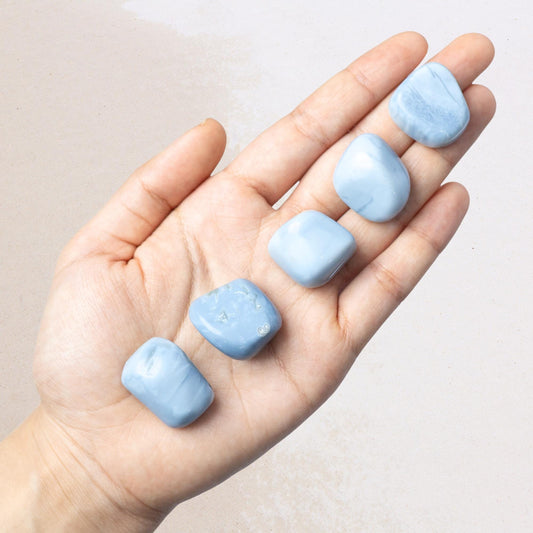 Blue Opal Crystal Tumble Stones, Natural Polished Crystal, Pocket Stone, Craft Supply, Collector Stone, Crystal Gift