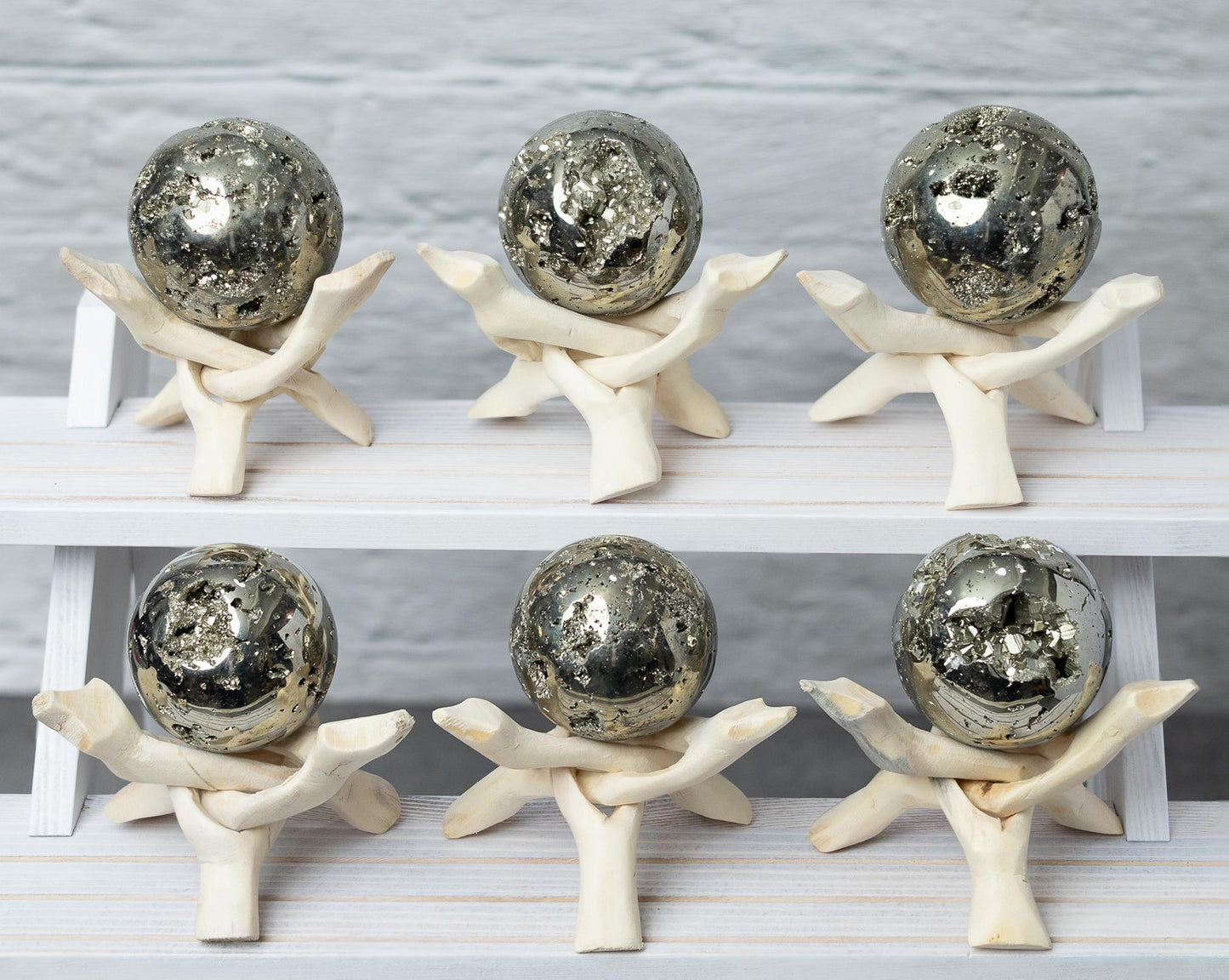 Pyrite Sphere with Stand, Polished Golden Crystal Ball, Natural Mineral Specimen, Druzy Inclusions, Craft Supply, Crystal Gift