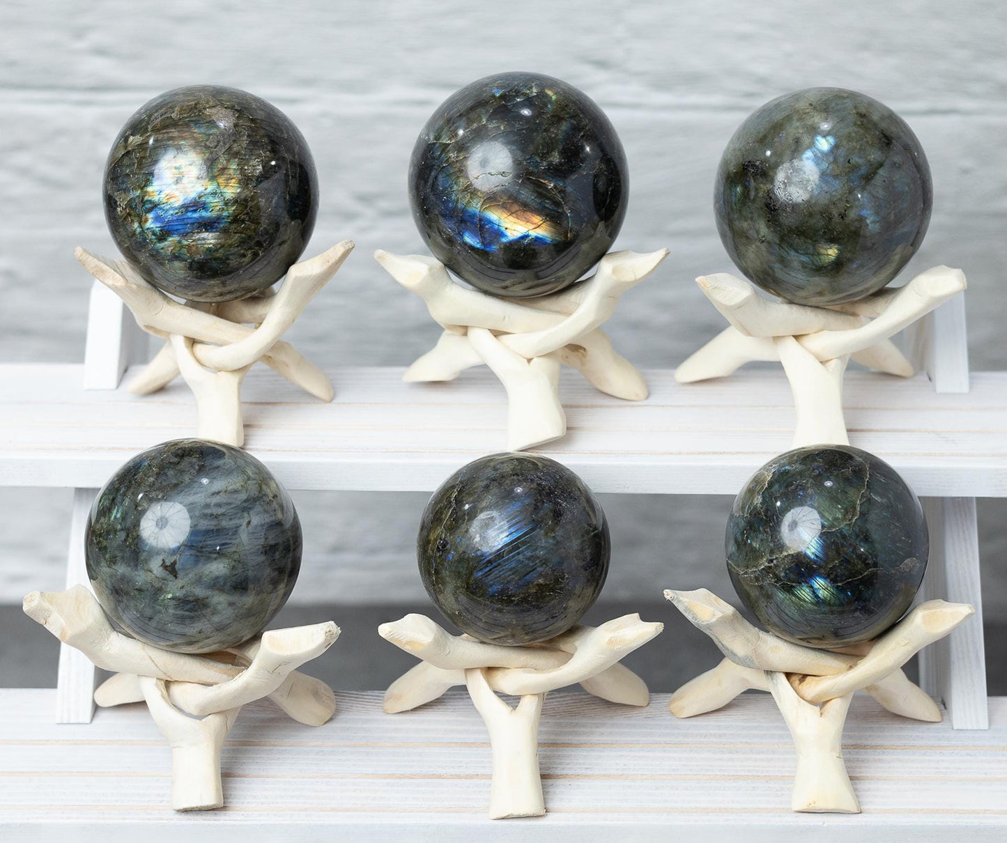 Labradorite Sphere with Stand, Polished High Flash Crystal Ball, Natural Stone Specimen, Crystal Gift