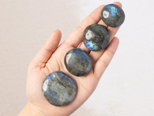 Labradorite Pebble Shaped Palm Stone, Natural Polished Labradorite Crystal, Craft Supply, Worry Stone, Crystal Gift, Choose Your Size