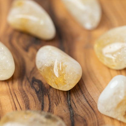 Citrine Tumble Stone, Natural Polished Crystal, Small Pocket Stone, Craft Supply, Collector Stone, Crystal Gift