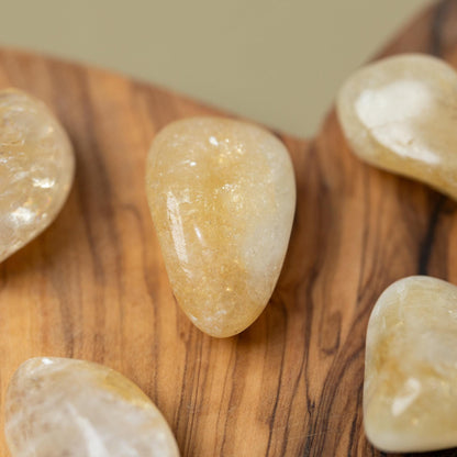 Citrine Tumble Stone, Natural Polished Crystal, Small Pocket Stone, Craft Supply, Collector Stone, Crystal Gift