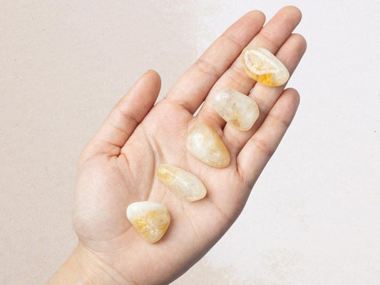 Citrine Tumble Stone, Natural Polished Crystal, Small Pocket Stone, Craft Supply, Collector Stone, Crystal Gift
