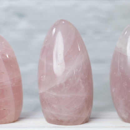 Rose Quartz Freeform, Polished Standing Rose Quartz Crystal, Natural Stone Specimen, Crystal Decor & Gift, Choose Size