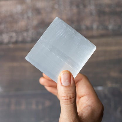 Selenite Crystal Cube, White Crystal Block, Natural Stone Cube, Craft Supply, Crystal Gift, Crystal Decor, 2.5 Inch
