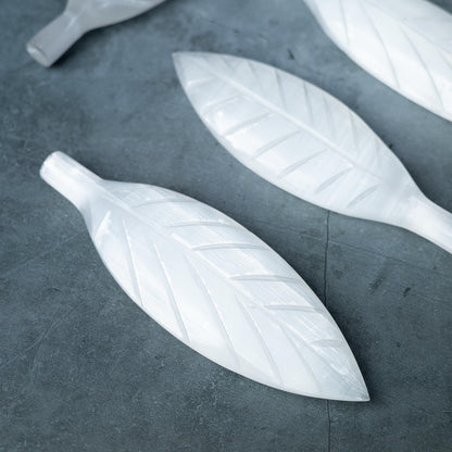 Selenite Crystal Leaf, Selenite Wand, Natural Crystal Decor, Craft Supply, Crystal Gift, 7.75 Inch