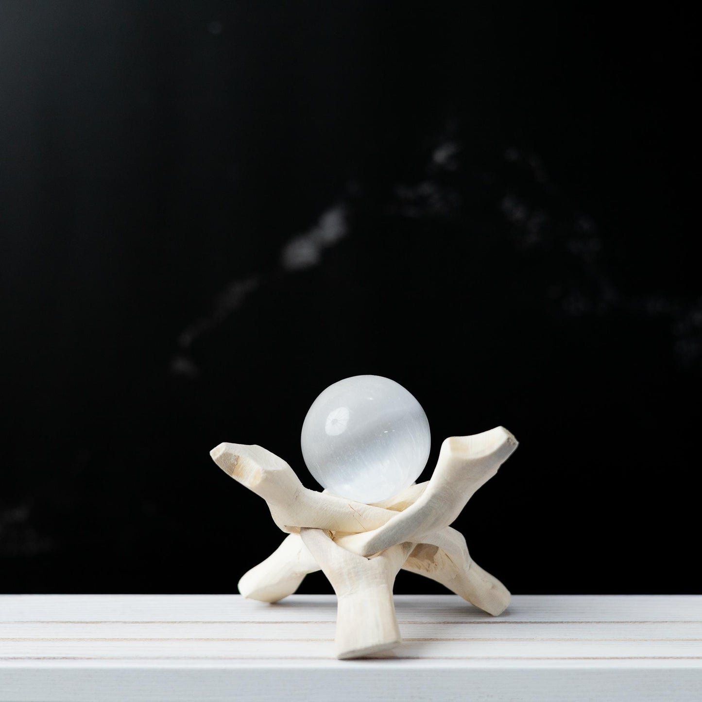 Selenite Sphere with Stand, Selenite Crystal Ball, Natural Crystal Decor, Crystal Gift, Choose Size