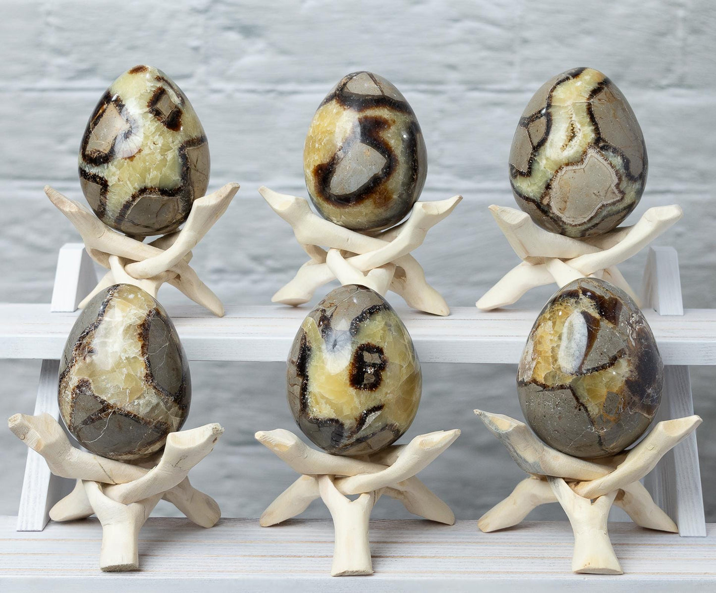 Septarian Egg with Stand, Natural Septarian Crystal Egg, Polished Stone Specimen, Crystal Decor, Crystal Gift