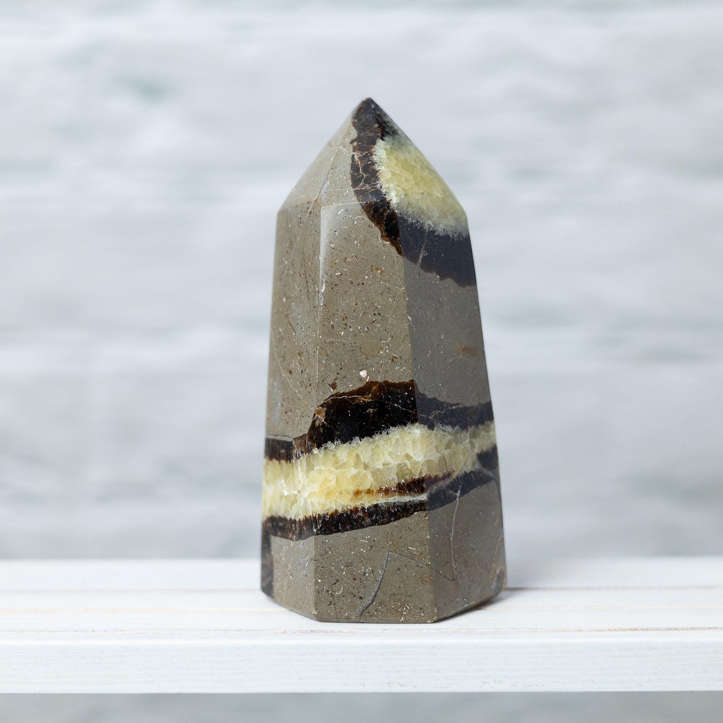Large Septarian Point Tower, Polished Septarian Crystal Point, Natural Stone Specimen, Crystal Decor & Gift, Choose Size